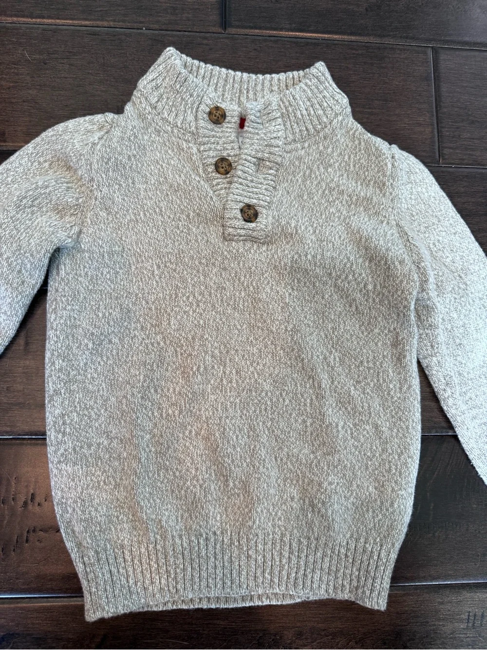 💜3/$15 Carter's Toddler Marled Mock Neck Henley Pullover Sweater - Size 5T